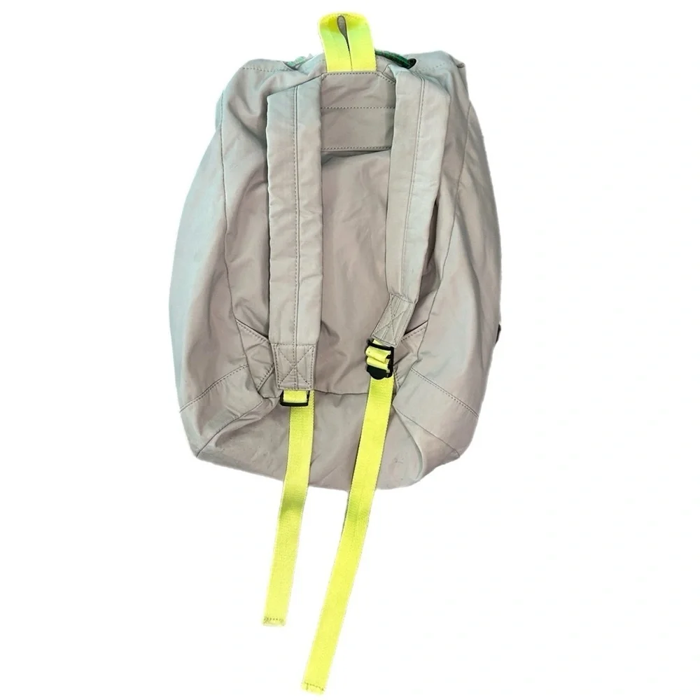 Urban Outfitters Light Gray Backpack with Neon Yellow Accents